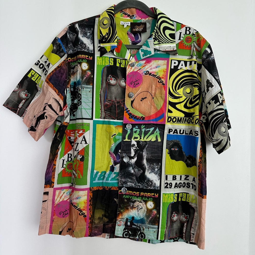 LOEWE Paulas Ibiza Club Flyer print boxy relaxed shirt S